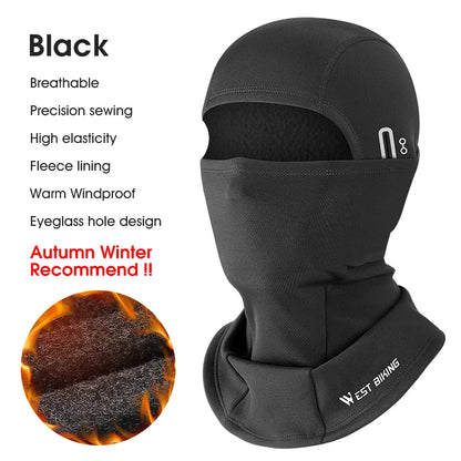 WEST BIKING Winter Fleece Cycling Cap Hat Windproof Men Women Sport Scarf Balaclava Ski Bicycle Motorcycle Running Neck Warmer