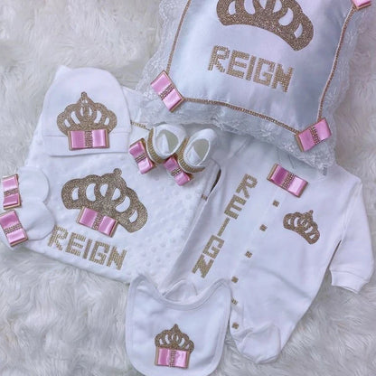 5pcs Newborn Baby Nursery Kids Outfit Clothing Cotton Infant Care Wrapped Baby Products Pants Mittens Receiving Blanket