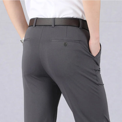 Men‘s Suit Pants Spring and Summer Male Dress Pants Business Office Elastic Wrinkle Resistant Big Size Classic Trousers Male