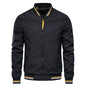 Men's Solid Color Autumn Bomber Jacket - Casual Baseball Outerwear