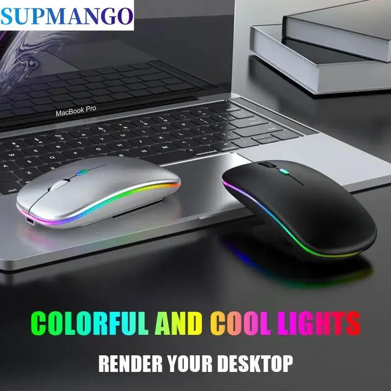 Wireless Mouse RGB Rechargeable Mice Wireless Computer Mause LED Backlit Ergonomic Gaming Mouse For Laptop PC