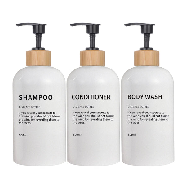 3 Pack Soap Dispenser Shampoo and Conditioner Dispenser Body Wash Shower Bottles Refillable Lotion Dispenser Bottle