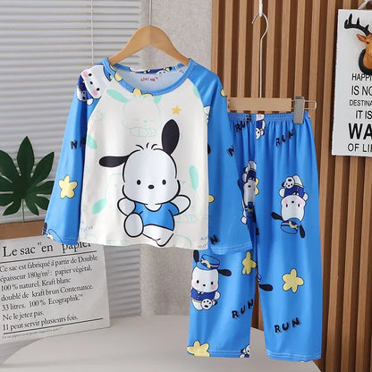 2025 Winter Children Pajama Sets Girl Long Sleeved Pants Pijamas Boys Cartoon Sleepwear Cute Kids Loungewear Korean Home Clothes