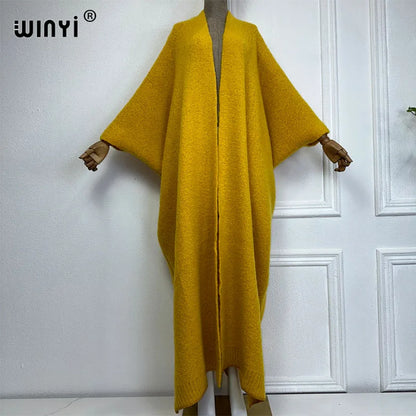 WINTER monochrome Luxury Fur Neutral coat Thick comfortable Warm Female poncho long down coat winter abaya