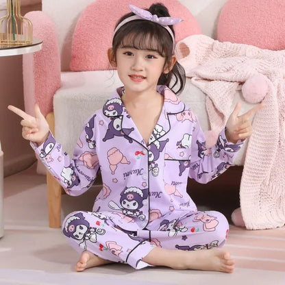 New Miniso Autumn Children Pajama Sets Girl Sleepwear Winter Kawaii Anime Kids Pijamas Boy Homewear Clothes Cute Loungewear