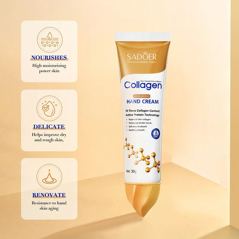 1/2pcs SADOER Collagen Hand Cream Hands Skin Friming Moisturizing Brightening Hydrating Hands Creams Hand Skin Care Products