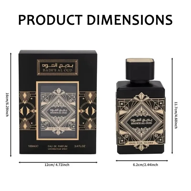 100ml Original Bade'e Al Oud Amethyst Perfume for Men Long Lasting Fragrance High Quality Arabic Perfume for Men