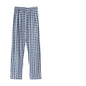 Men’s Cotton Plaid Pajama Long Sleeping Pants Male Casual Loose Trousers Loungewear Cozy Soft Breathable Sleep Bottoms Nightwear