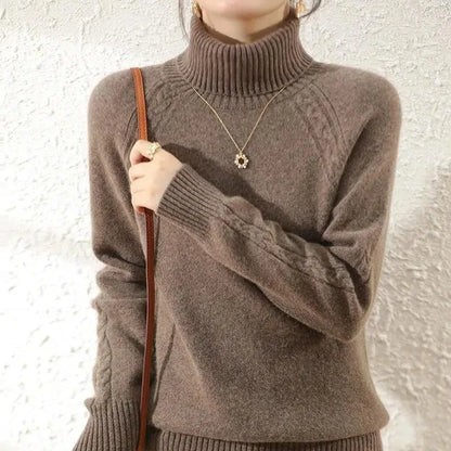 Women's Turtleneck Sweater Fall Winter New Loose Warm Knit Pullover Tops Candy Colors Knitwear Jumper Korean Soft Casual Poleras