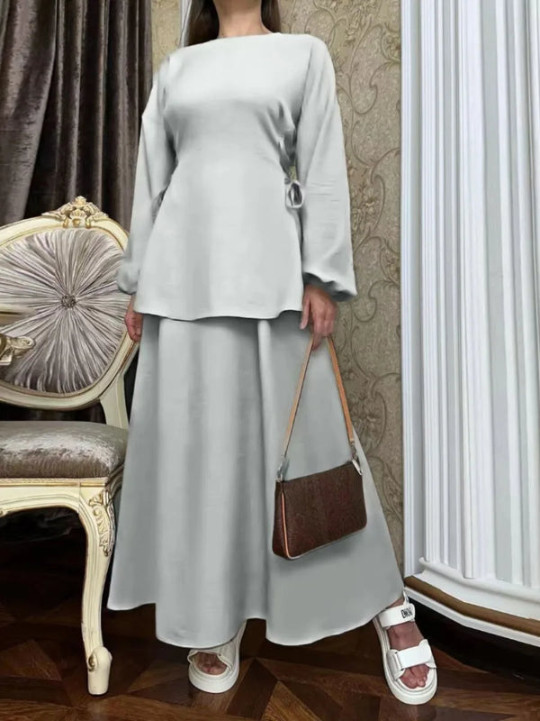 Ramadan Two Piece Sets Shirt &Pants Women Muslim Suits Shirt Blouse Musulman Ensembles Moroccan Kaftan Islamic Outfit Sets