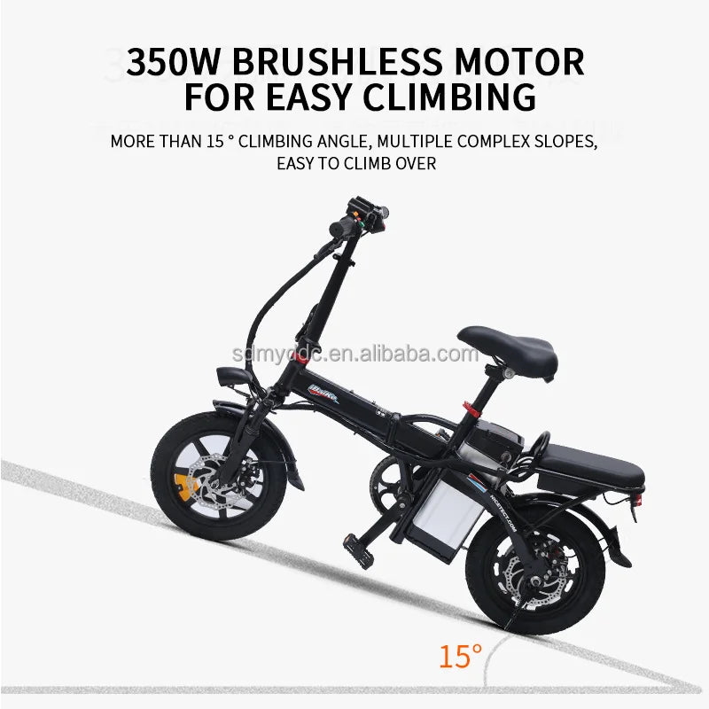 Electric City Bike 14" Folding Electric Bikes for Adults Teens 400W Mini Ebike Urban Electric Bicycles