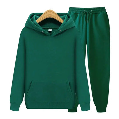 2025 New Men's Ladies Casual Wear Suit Sportswear Solid Color Pullover + Pants Autumn and Winter Fashion