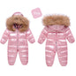 Winter Jumpsuit Overalls for Girls Children Thick Ski Suit Boys Duck Down Jacket Toddler Baby Snowsuits Outerwear Warm Coat 0-3Y