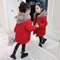 Autumn Winter Girls Jacket Cute Rabbit Bear Keep Warm Little Princess Plush Jacket Hooded Zipper Sweater 3-12 Years Kids Clothes