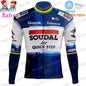 Kids Soudal Quick Step 2025 Cycling Jersey Winter Set World Champion Boys Girl Cycling Clothing Bike Thermal Jacket Suit Maillot