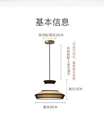 Japanese Minimalist Wabi-sabi Fabric Art Decorative Pendant Ligths LED E27 Modern Interior Lighting Restaurant Bedroom Homestay