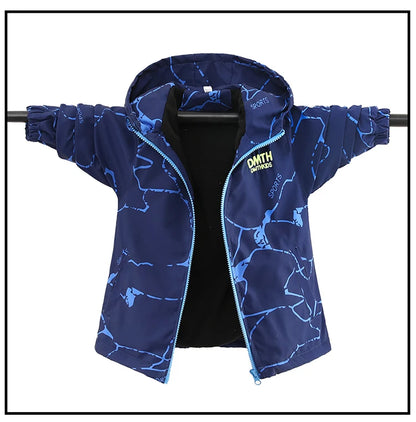 Autumn Children's Clothes Double-sided Wear Jacket Fleece Coat Boy Waterproof Windproof Children Outerwear Sport Jacket For Boys