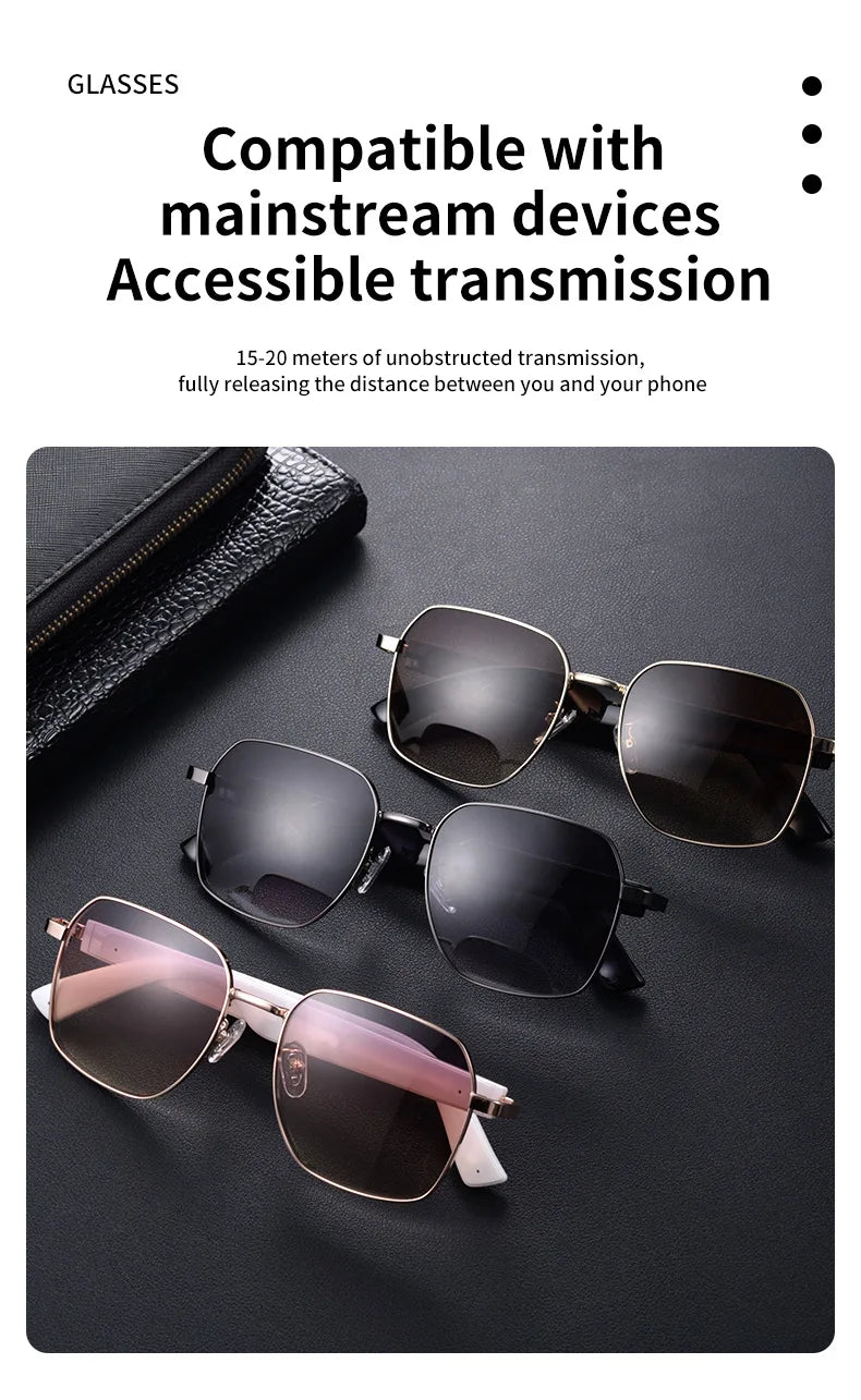 Mz02 Bluetooth Glasses Smart Glasses Music Calling Sunglasses Anti Uv400 Boys Girls Fashion Gifts 15 Minute Fast Charging