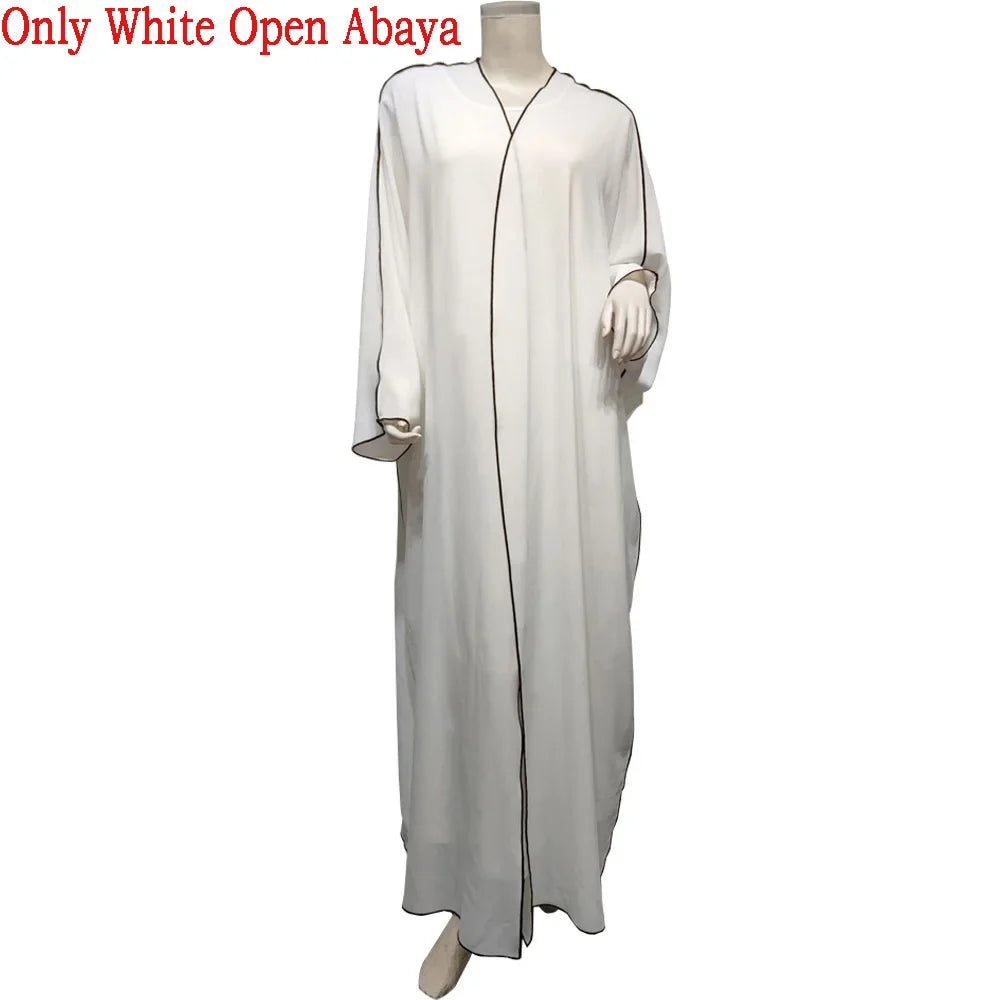 Kimono Abayas Open Cardigan Women Muslim Crepe Dress Turkey Arab Dubai Saudi Islam Robe Ramadan Eid Jalabiya Caftan Gown Clothes