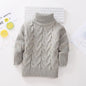 PHILOLOGY 2T-8T pure color winter boy girl kid thick Knitted bottoming turtleneck shirts solid high collar pullover sweater