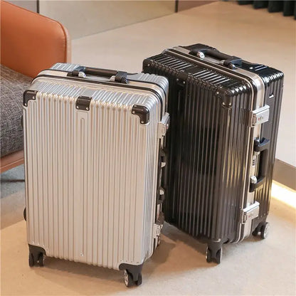 Aluminum Frame Carry-On Suitcase Luggage Mute Trolley Case Universal Wheel Durable And Sturdy Password Valise De Voyage