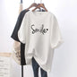 Summer new women's short-sleeved explosive loose cotton white t-shirt top women