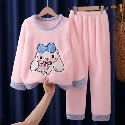 2025 Children Fleece Pajamas Warm Flannel Sleepwear Girls Boy Nightwear Coral Fleece Kids pijamas Homewear Winter Pyjama