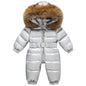 Children Winter Overalls Waterproof Hooded Girl Down Jacket Baby Boy Warm Jumpsuit Toddler Girl Faux Fur Ski Suit Kids Snowsuit