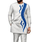 White Kaftan Men's Suit Embroidery Floral Top Pants Kaunda Suit African Casual Outfits Wear Traditional 2PCS Set Wedding Tuxedo