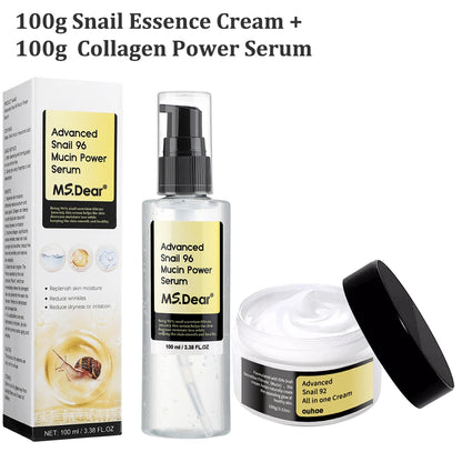 Snail Collagen Face Cream / Repair Essence Hydrating Moisturizing Fade Dark Spots Anti-aging Facial Serum Cream Korean Skin Care