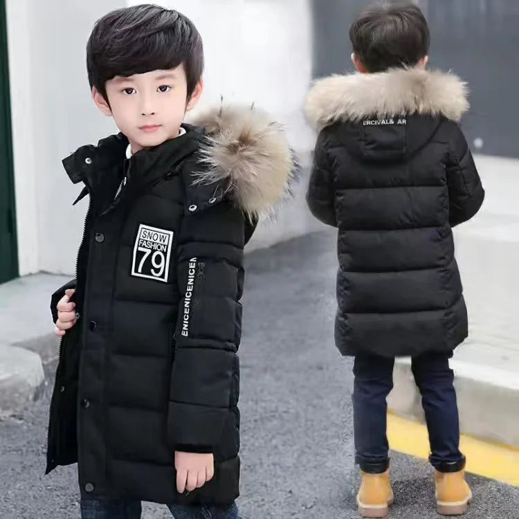 2025 Children Warm Clothing toddler boy Clothes Teen Down Cotton Padded Winter Jackets Hooded Coat Thicken Outerwear Kids Parka