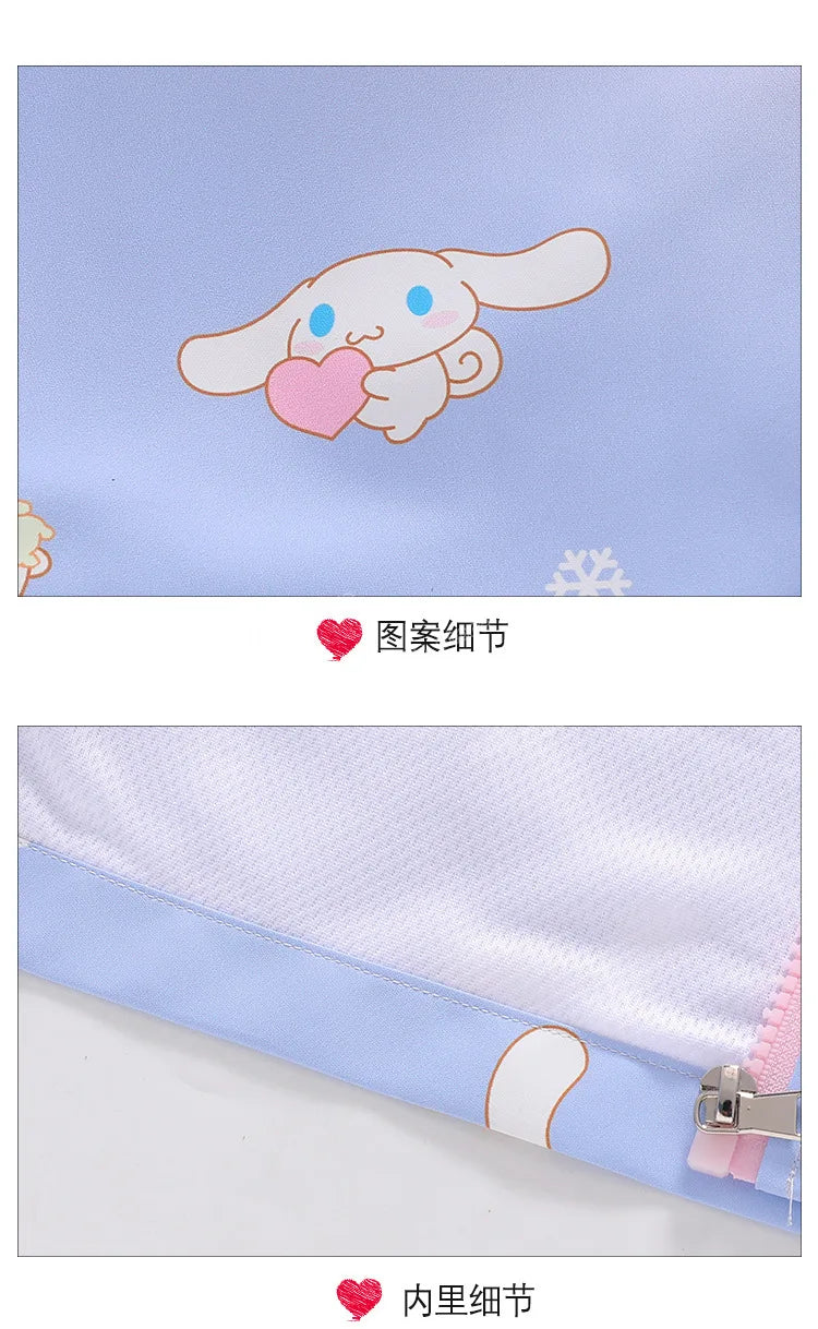 Kids Cinnamoroll Outdoor Jackets for Little Girls Clothes Winter Outwear Overcoats Aesthetic Tops Sanrio Fashion Toddler Coats