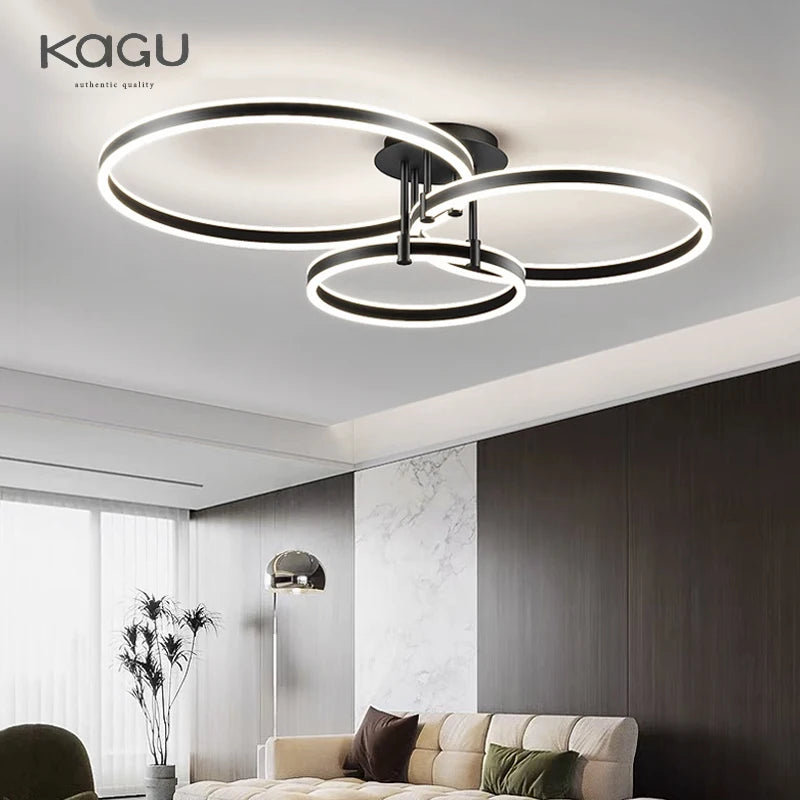 Modern Rings LED Chandelier Ligthing Lustre For Living Room Bedroom Home Ceiling Mounted Hanging Lamp Indoor Ceiling chandelier