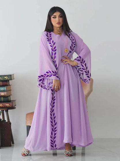 Abaya for Women Embroidery Dress with Scarf 2 Piece Set Dubai Arab Long Robe Morocco Headscarf Gorgeous