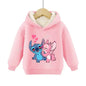 Lilo&stitch Children Hoodie Winter Thicken Warm Pullover Sweatshirt Street Sweater Girl Boy Outdoor Sports Kid Hooded Clothes