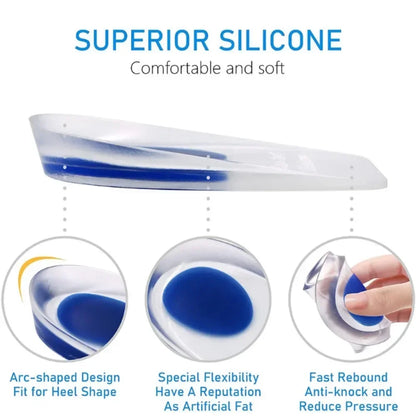 1 Pair Silicone Gel Insoles Men Women Heel Spurs Pain Relief Treatment Feet Pads Shock Absorption Massager Spa Foot Care Tools