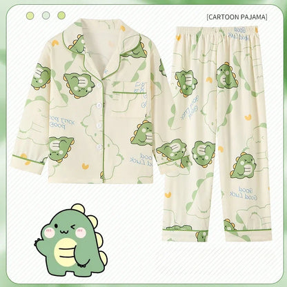 Miniso Autumn Winter Children's Pajamas Set 2025 Cute Anime Cartoon Kids Pijama Boy Girl Sleepwear Long-Sleeved Pants Loungewear