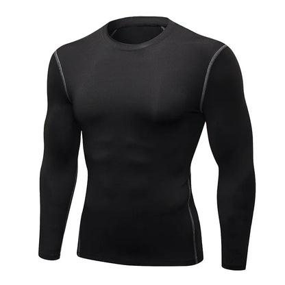 Men's Long-sleeved Thermal Underwear Male Thin Tight Fitting Fast Dry Elastic Fitness Tops Man Autumn Winter Sprots Wear