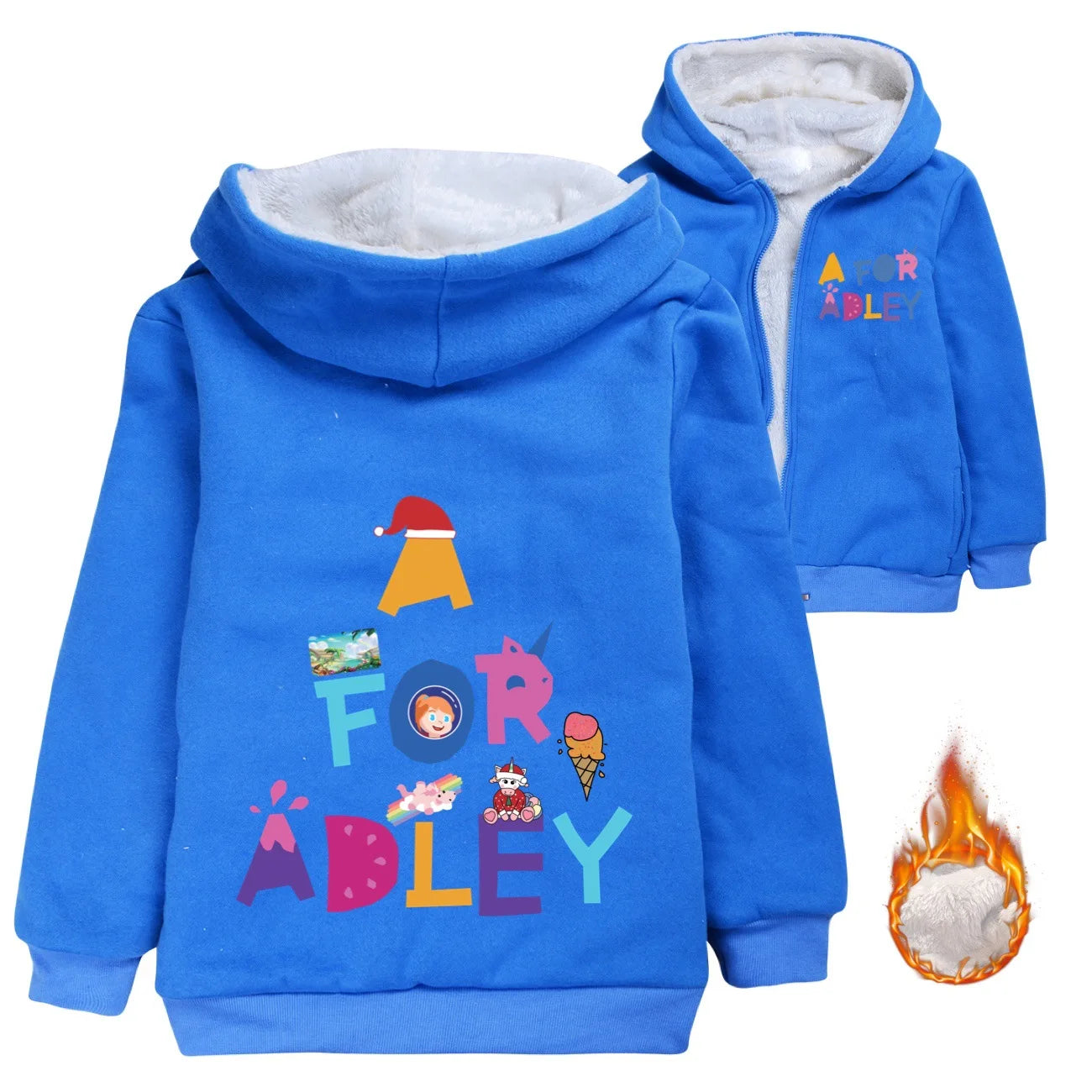 A for Adley Cartoon Boys Coat Children's Clothing for Winter Cotton Kids Parkas Little Girls Zipper Coats Toddlers Baby Jacket