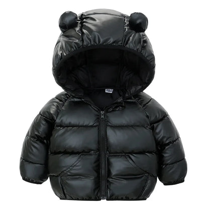 Autumn Winter Baby Girls Boys Jacket Cute Ears Hooded Children Windproof Padded Coat Toddler Long Sleeve Clothing 2 - 6 Years