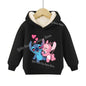 Lilo&stitch Children Hoodie Winter Thicken Warm Pullover Sweatshirt Street Sweater Girl Boy Outdoor Sports Kid Hooded Clothes