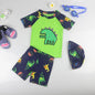 Baby Swimsuit One-Piece Bathing Suit Boy with Sun Cap UPF50 UV Protection Long Sleeve Dinosaur Children's Swimwear for Toddlers