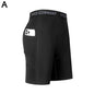 New Men‘s Compression Short Pants Elastic Quick Dry Running Fitness Shorts With Pocket Big Size Black Tight Gym Training Pants