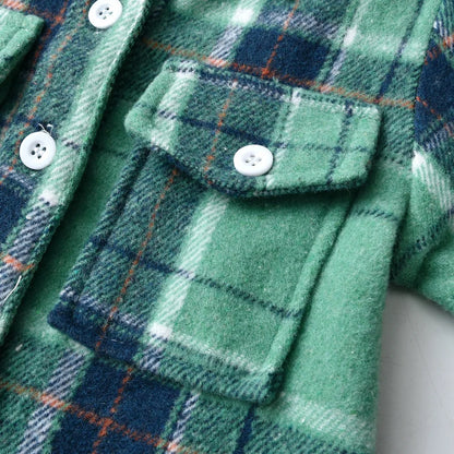 Top Newborn Uniex Baby Boys Girls Long Sleeve Flannel Shirts Single Breasted Lapel Blouse Tops Toddler Infant Clothes