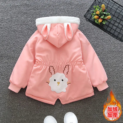 2 3 4 5 6 7 8 Years Baby Girls Jacket Autumn Winter Thick Warm Kids Windbreaker Coats For Girl Christmas Little Princess Outwear