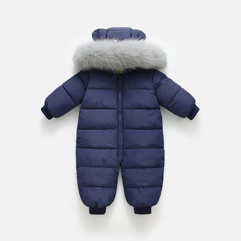 -30 Winter Snowsuit Baby plus velvet Down Jacket Infant Clothes little Girls clothing Boy Climbing Kids Jumpsuit toddler romper