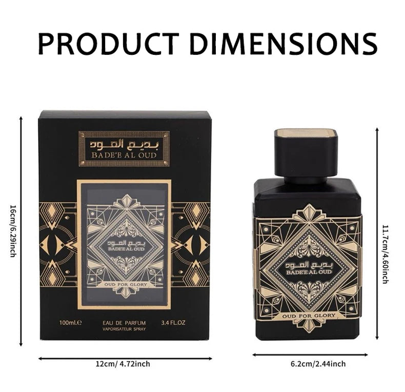 100ml Original Bade'e Al Oud Amethyst Perfume for Men Long Lasting Fragrance High Quality Arabic Perfume for Men