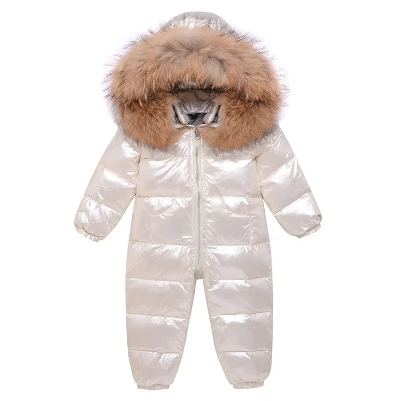 Winter Jumpsuit Overalls for Girls Children Thick Ski Suit Boys Duck Down Jacket Toddler Baby Snowsuits Outerwear Warm Coat 0-3Y