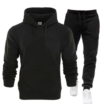 Basic Men/Women 2Pcs/Sets Sweatshirt Hoodies Pants 2025 Male Gyms Fitness Tops Joggers Sportswear Tracksuits