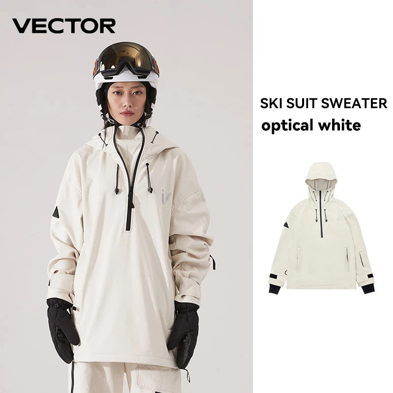 Men Women Solid Color Ski Jacket Ski Pants Warm Windproof Winter Overalls Hoodie Waterproof Outdoor Sports Clothing Snowboard